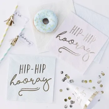 Papírový ubrousek Ubrousek HIP HIP HOORAY pastelový 8 ks