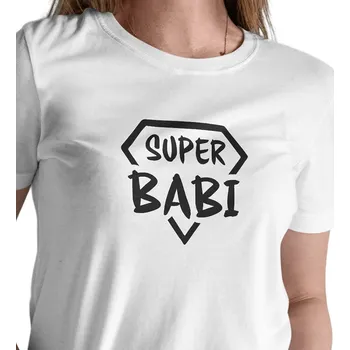Dámské tričko Dámské bílé triko - Super babi XS