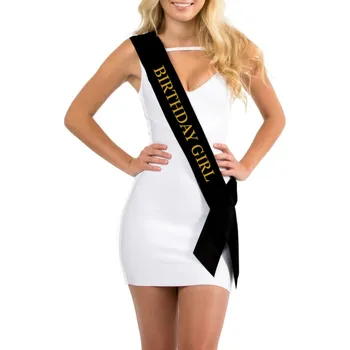 Party dekorace Narozeninová černá šerpa - Birthday girl