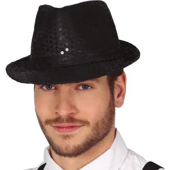 Klobouk Gangsterský klobouk – černý s flitry