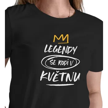 Dámské triko černé - Legendy se rodí v květnu XL