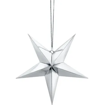 Vánoce Dekorace - hvězdička stříbrná 30 cm