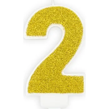 Svíčka Svíčka s číslem zlatá - 2