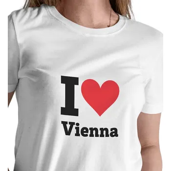 Dámské bílé triko s nápisem - I love Vienna XXL