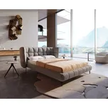 DELIFE Čalouněná postel Capujo 140x200 cm bouclé stříbrně šedá