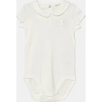 Bavlněné kojenecké body United Colors of Benetton 3I9WAB00Q.W.Seasonal bílá 00X, vel. 62
