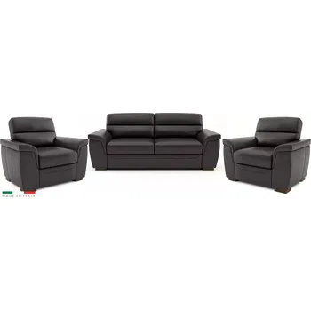 Sedací souprava Kožená sedací souprava ROSSO II 3+1+1, tm. šedá (grigio 311)