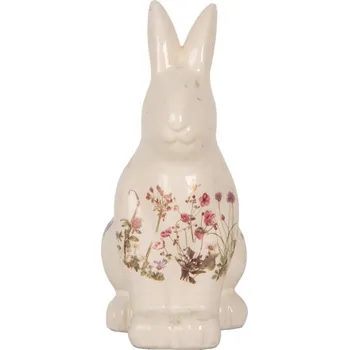 Keramická dekorace králík s lučními květy Flowers of Love M – 13x10x21 cm