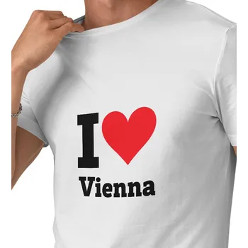 Pánské bílé triko s nápisem - I love Vienna 4XL