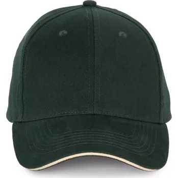 Kšiltovka 6 panelová sandwich kšiltovka KP 185 forest green-beige onesize