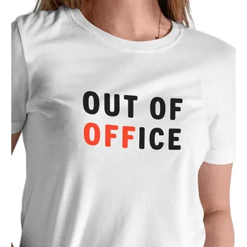 Dámské oblečení Dámské triko bílé - Out of office XL