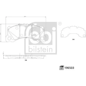 Brzdová destička Sada brzdových destiček, kotoučová brzda FEBI BILSTEIN 196503