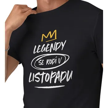 Pánské tričko Pánské triko černé - Legendy se rodí v listopadu 4XL