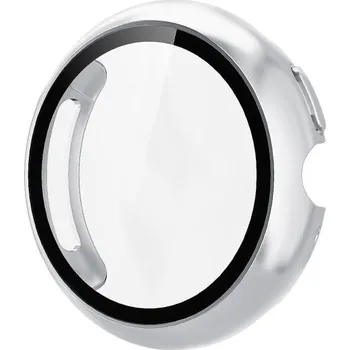Příslušenství k chytrým hodinkám VSECHNONAMOBIL 119832 PC FULL COVER Plastový kryt se sklem pro Google Pixel Watch 4 41mm stříbrný