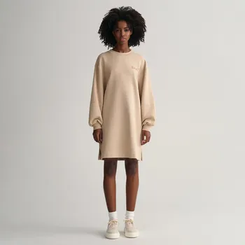 Dámské šaty Dámské Šaty GANT LOGO VOLUME LS C-NECK DRESS 4200476.277 – Béžová XS