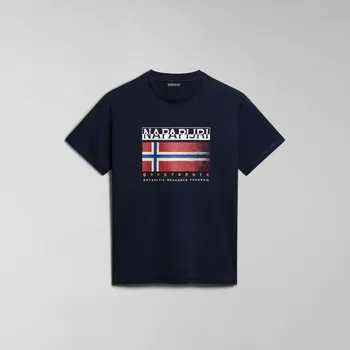 Pánské oblečení Pánské Tričko s krátkým rukávem NAPAPIJRI S-KREIS NP0A4HQR1761 – Tmavě modrá S