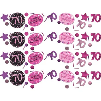 Konfeta Narozeninové růžové konfety 70 let