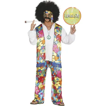 Karnevalový kostým Duhový hippie, Pánský kostým XL