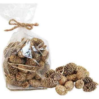 Vánoční dekorace Dekorační sušené plody šišky olše zlatá