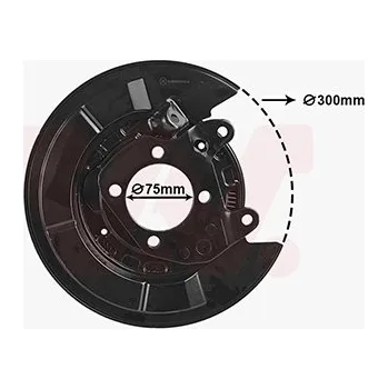 Brzdový kotouč Ochranný plech proti rozstřikování, brzdový kotouč VAN WEZEL 5398374