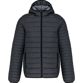Lehká pánská prošívaná bunda s kapucí K 6110 marl dark grey M