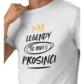Pánské tričko Pánské triko bílé - Legendy se rodí v prosinci 4XL