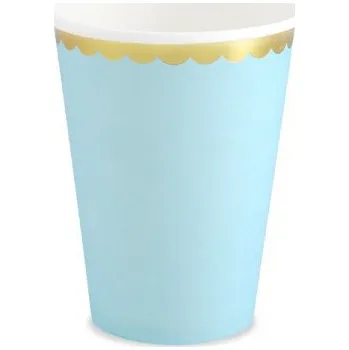 Party nádobí Kelímek modrý - zlaté vlnky 6 ks