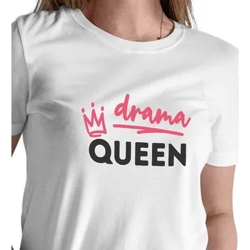 Dámské triko bílé - Drama queen XXL
