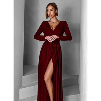 Dámské šaty Joellian dlouhé společenské šaty červené ONESIZE