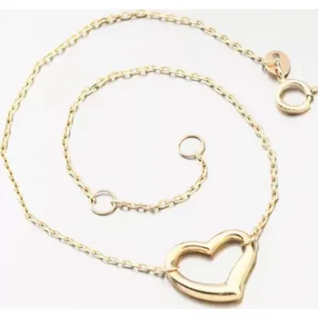 Náramek Dámský náramek žluté zlato 585 se srdcem 614A-010 délka 17 cm