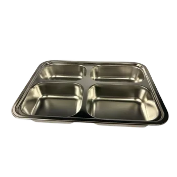 Gastrofans Nerezový talíř, pro oddělené ukládání potravin - 4 přihrádky