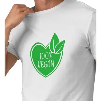 Pánské tričko Pánské bílé triko - 100% vegan M