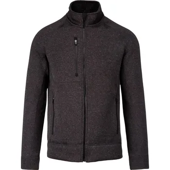 Pánská mikina Pánská melanžová pletená fleecová bunda K 9106 dark grey melange L