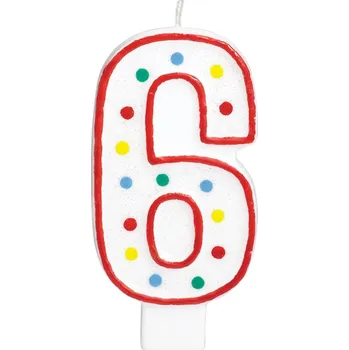 Svíčka Svíčka s číslem červená - 6