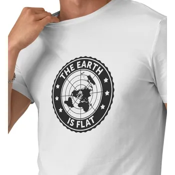 Pánské bílé triko - The earth is flat 4XL