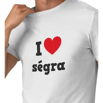 Pánské tričko Pánské bílé triko - I love ségra 4XL