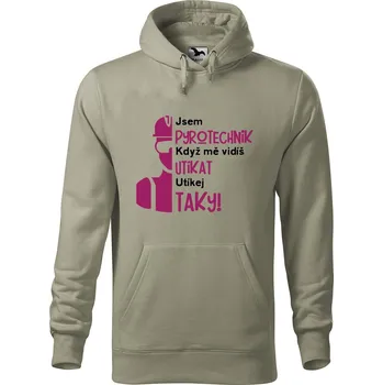 Pánská mikina Pánská mikina s potiskem Pyrotechnik Velikost (muž): L, Vyberte barvu: Světlá khaki