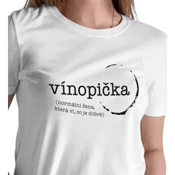 Dámské bílé triko - Vínopička XXL