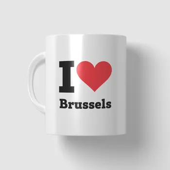 Hrnek s nápisem - I love Brussels