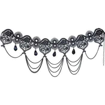 Náhrdelník Černý choker s kameny