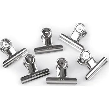 Galanterie Klip kovový pružinový na látky 5 cm nikl 6 ks