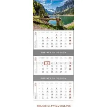 Kalendář Kalendarz 2026 ścienny trójdzielny Górskie jezioro