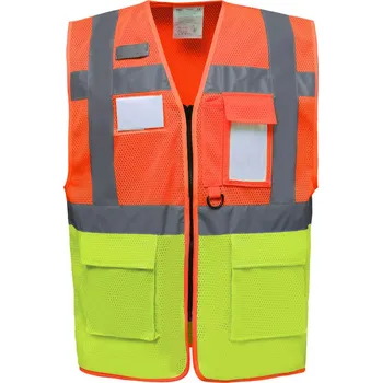 reflexní vesta Hi-Vis síťovaná bezpečnostní vesta HVW 820 hi vis orange-hi vis yellow 3XL