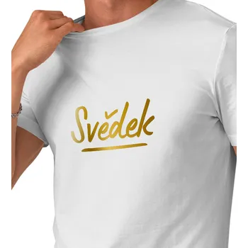 Pánské tričko bílé - Svědek XXL