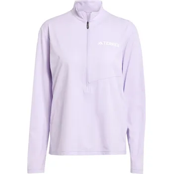 Dámské oblečení Dámské Tričko s dlouhým rukávem ADIDAS W MT HALFZ LS T JN3886 – Fialová XS