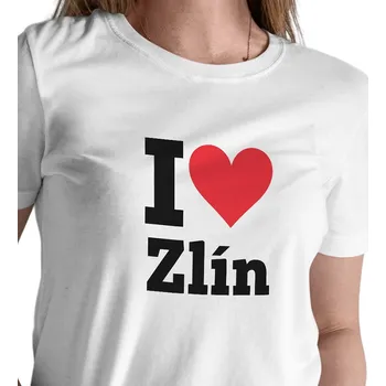 Dámské tričko Dámské triko bílé - I love Zlín L