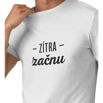 Pánské tričko Pánské bílé triko - Zítra začnu 3XL