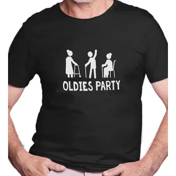 Pánské tričko Pánské triko černé - Oldies party L