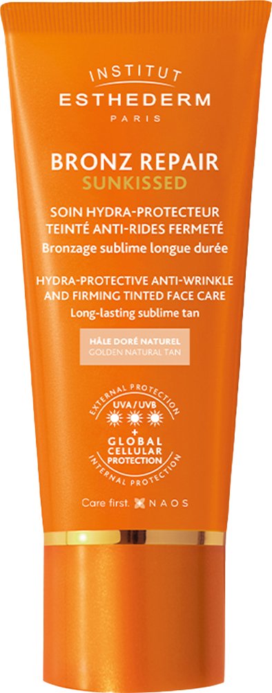 INSTITUT ESTHEDERM BRONZ REPAIR SUNKISSED Tónovaný protivráskový opalovací krém na tvář – silné slunce 50 ml
