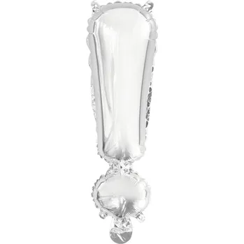 Balónek Fóliový malý balónek - stříbrný znak "!"